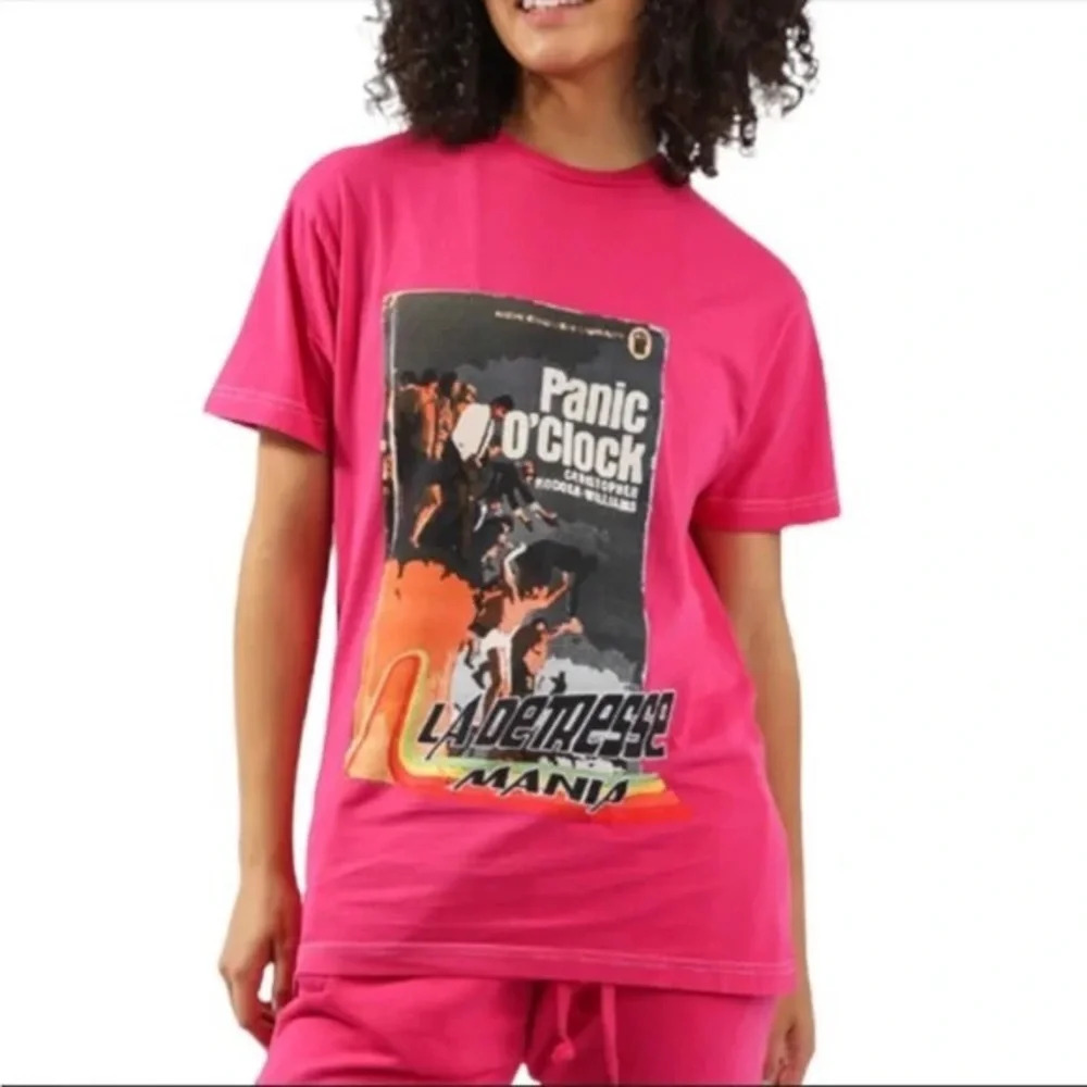 NWT Revolve x La Detresse Pink Cookies Panic Tee Size Large